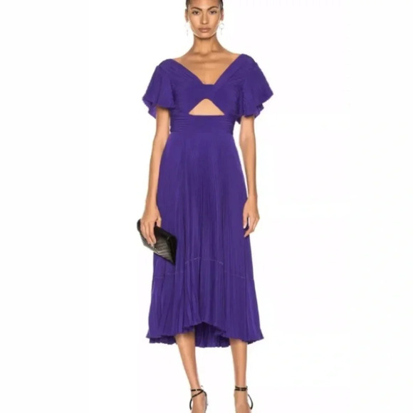 A.L.C. NWT Sorrento Accordion Pleated Midi Dress - Picture 3 of 10